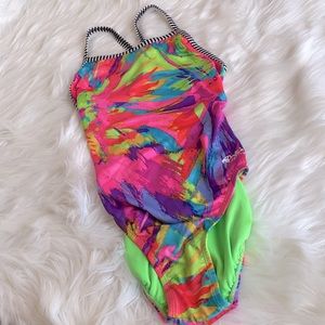 Dolphin Uglies Colorful One Piece Size 36 NWOT